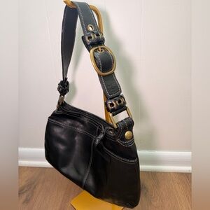 VTG COACH 2007 Black Leather Bleecker Shoulder Boho Bag
